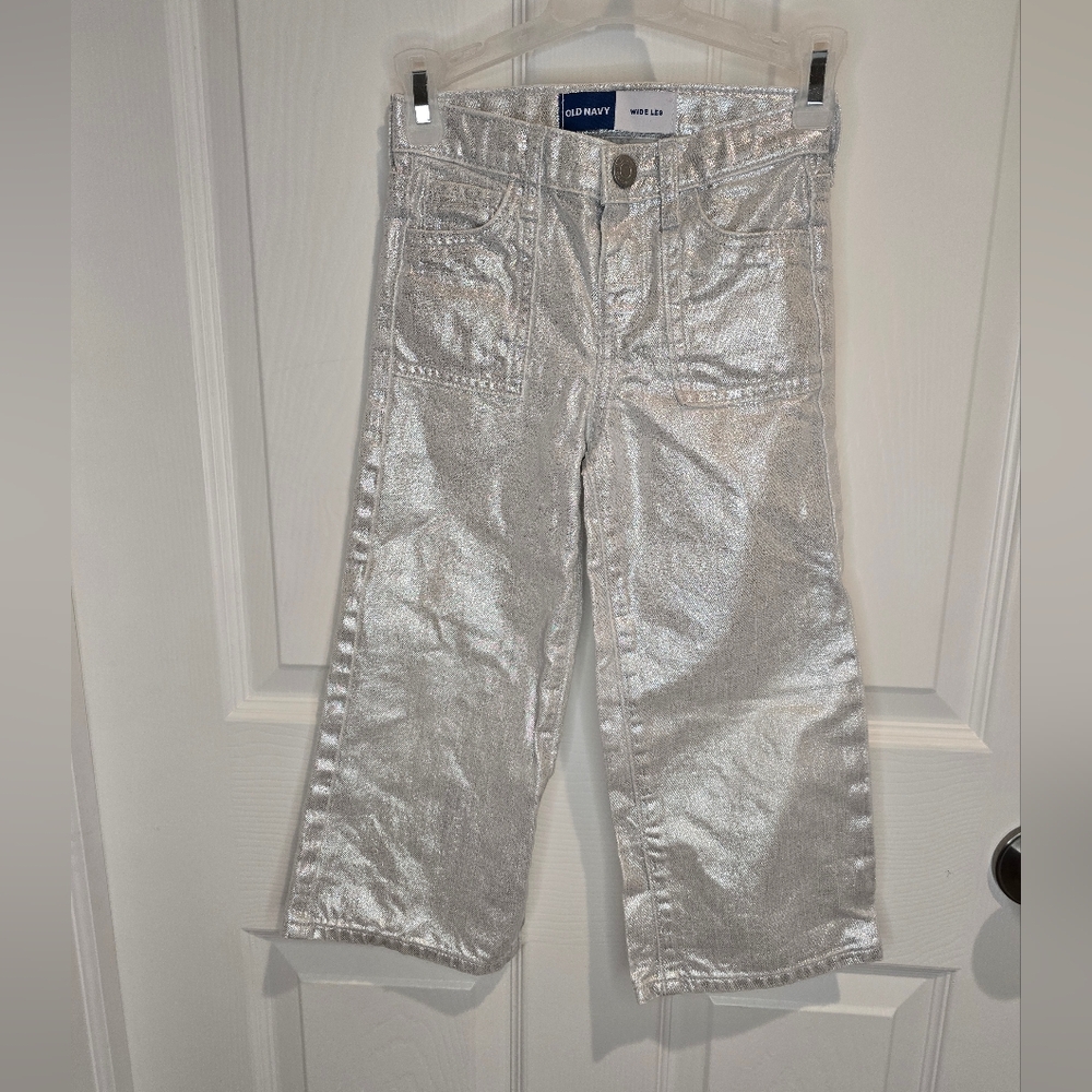 Old Navy Kids Shiny Silver Jeans Size 4T
